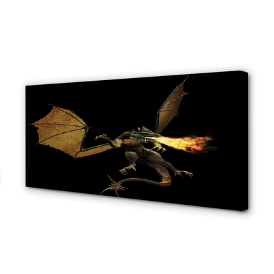 Canvas print Fire-breathing dragon