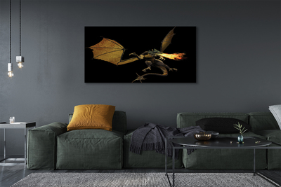 Canvas print Fire-breathing dragon