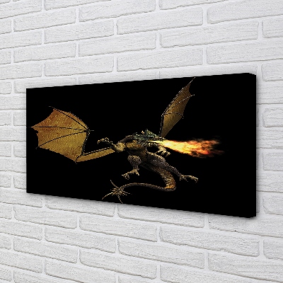 Canvas print Fire-breathing dragon