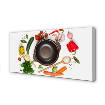 Canvas print Spoon tomato parsley