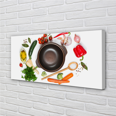 Canvas print Spoon tomato parsley