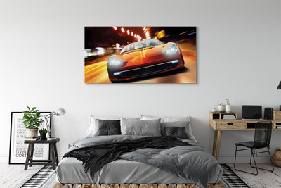 Canvas print Lights sports car city