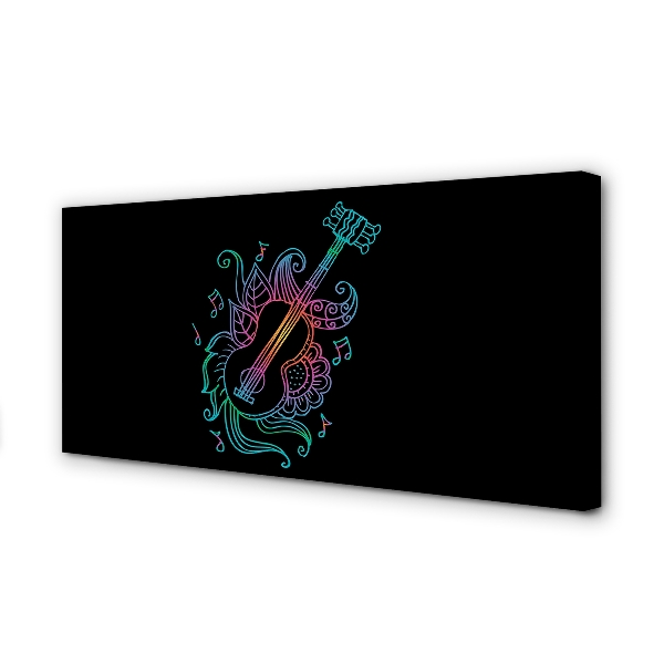 Canvas print Color guitar notes