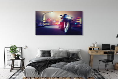 Canvas print Sky city motorcycle