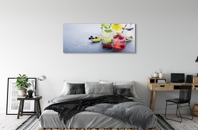 Canvas print Raspberry lemon lime cocktail