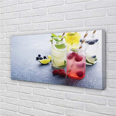 Canvas print Raspberry lemon lime cocktail