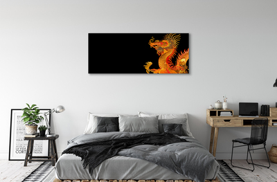 Canvas print Japanese gold dragon