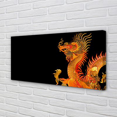 Canvas print Japanese gold dragon