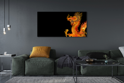 Canvas print Japanese gold dragon