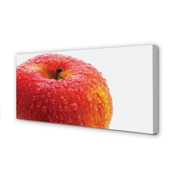 Canvas print Water drops on apple