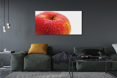 Canvas print Water drops on apple