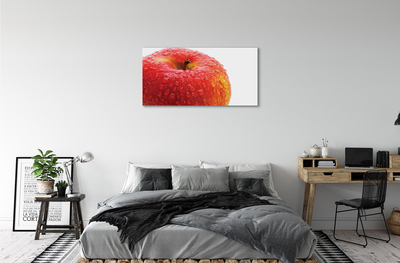 Canvas print Water drops on apple