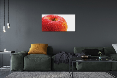 Canvas print Water drops on apple