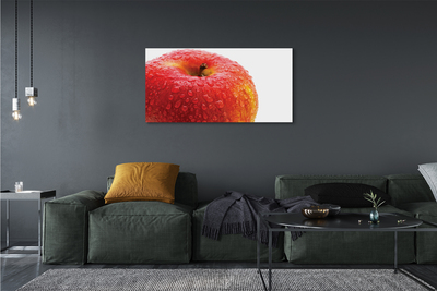 Canvas print Water drops on apple