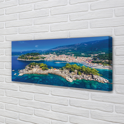 Canvas print City of the sea panorama greece