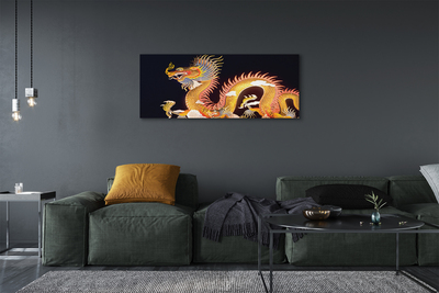 Canvas print Japanese golden dragon