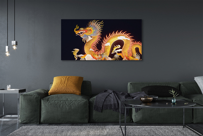 Canvas print Japanese golden dragon