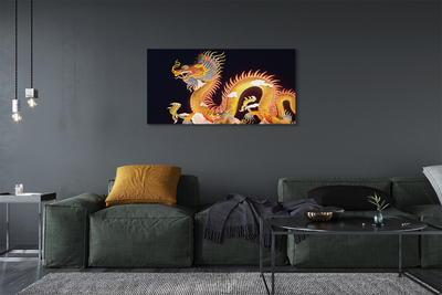 Canvas print Japanese golden dragon