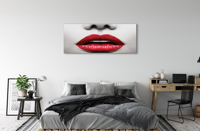 Canvas print Red lips woman nose