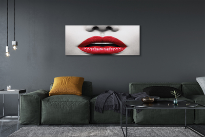 Canvas print Red lips woman nose