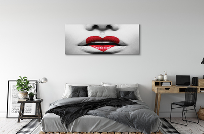Canvas print Heart lips woman