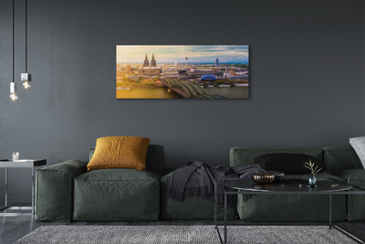 Canvas print Germany panoramic river bridges