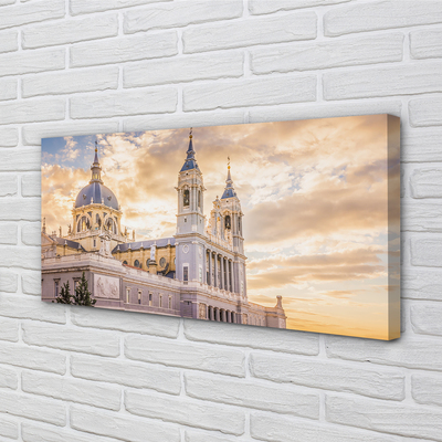 Canvas print Spain cathedral sunset