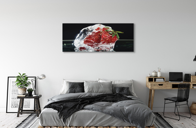 Canvas print Strawberries in ice cube