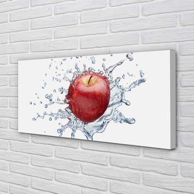 Canvas print Red apple in water