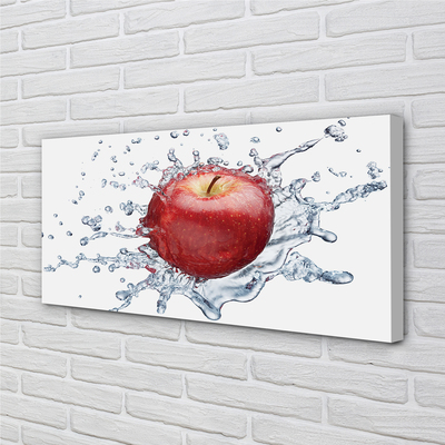 Canvas print Red apple in water