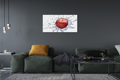 Canvas print Red apple in water