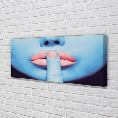 Canvas print Neon lips woman