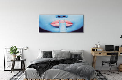 Canvas print Neon lips woman