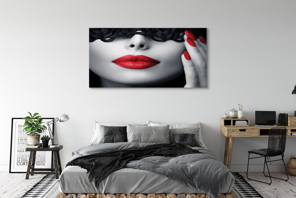 ❤️ Louis Vuitton painting red lips gold canvas print lv3