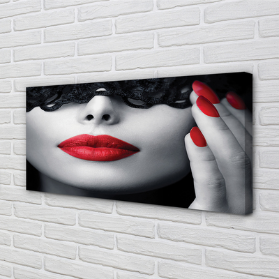 Canvas print Woman with red lips