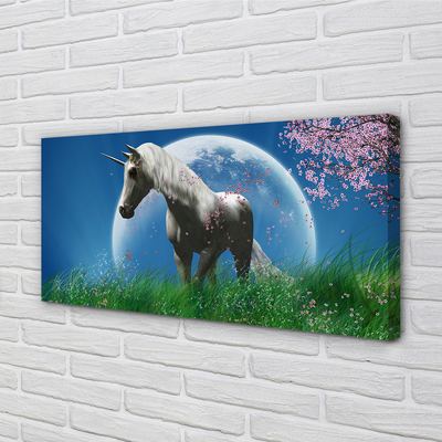 Canvas print Unicorn moon field