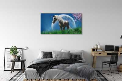 Canvas print Unicorn moon field