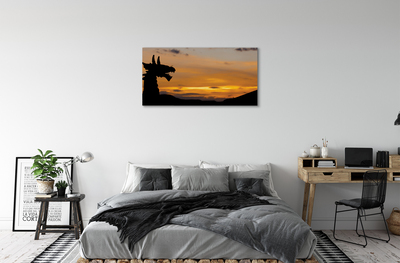 Canvas print Dragon sky sunset