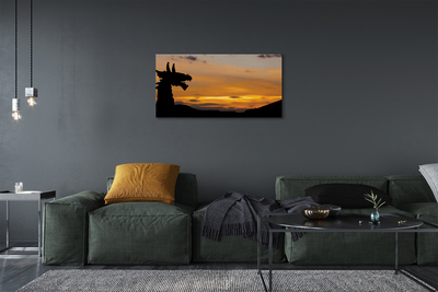 Canvas print Dragon sky sunset