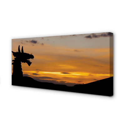 Canvas print Dragon sky sunset