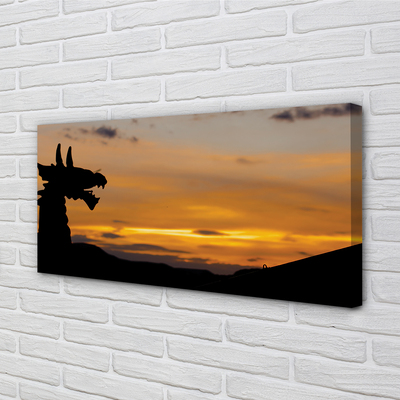 Canvas print Dragon sky sunset