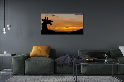 Canvas print Dragon sky sunset