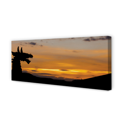 Canvas print Dragon sky sunset