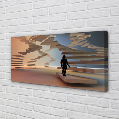 Canvas print 3d stairs