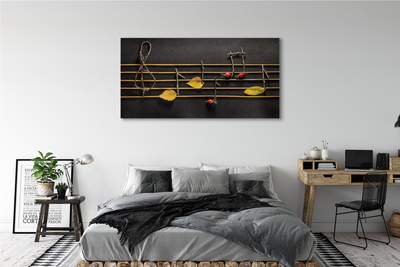 Canvas print Notes with sticks and leaves