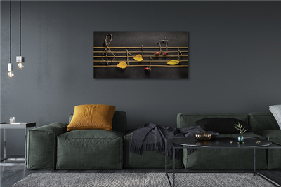 Canvas print Notes with sticks and leaves