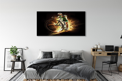 Canvas print Black background bicycle