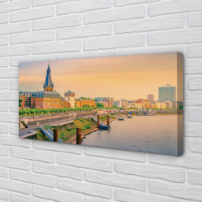 Canvas print Germany sunrise river