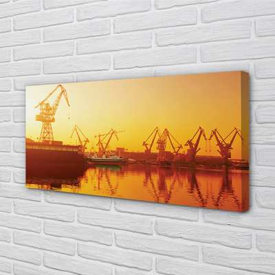 Canvas print Gdansk shipyard sunrise