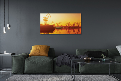 Canvas print Gdansk shipyard sunrise